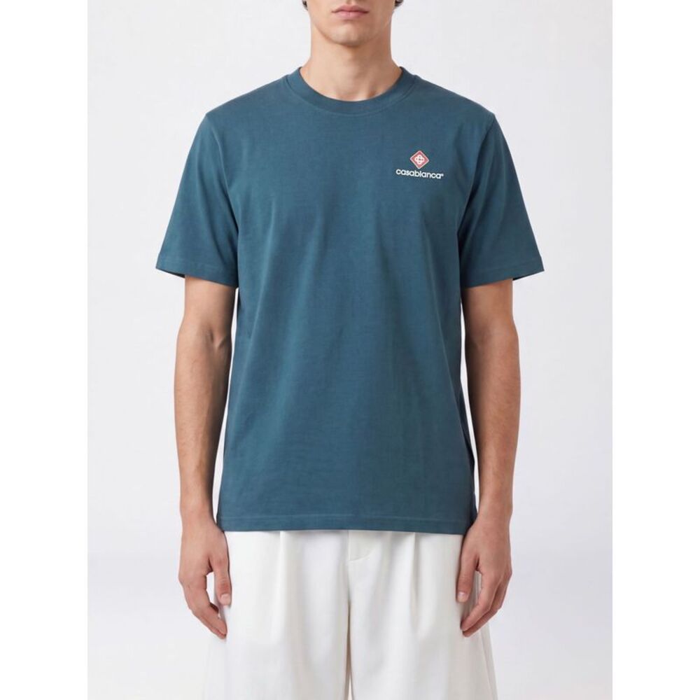 Casablanca Men Casablanca Organic Cotton Crew Neck T-Shirt With Logo Print